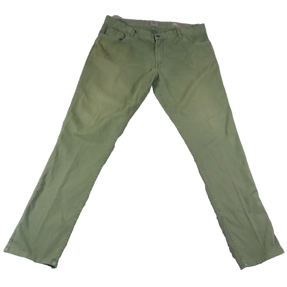Faherty Mens 36 Green Stretch 5-Pocket Twill‎ Chino Olive Drab Straight Leg Pant